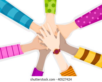 Hands In - Vector