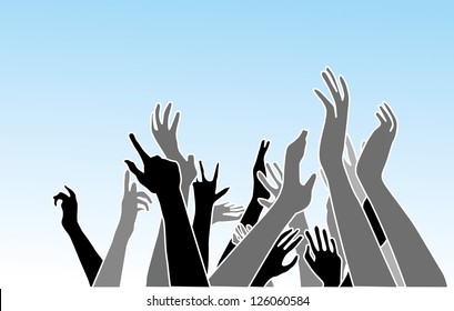 hands up vector graphic