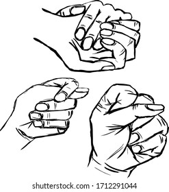 Hands vector graphics  Gestures made the fingers the hands  