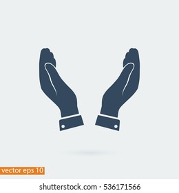 hands vector icon, vector best flat icon, EPS