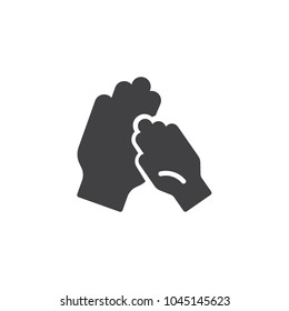 Hands vector icon. filled flat sign for mobile concept and web design. human palms simple solid icon. Symbol, logo illustration. Pixel perfect vector graphics