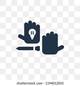 Hands vector icon isolated on transparent background, Hands transparency concept can be used web and mobile