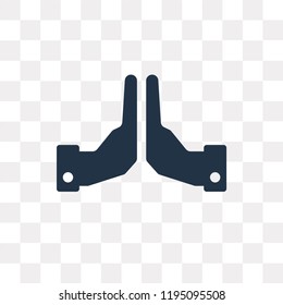 Hands vector icon isolated on transparent background, Hands transparency concept can be used web and mobile