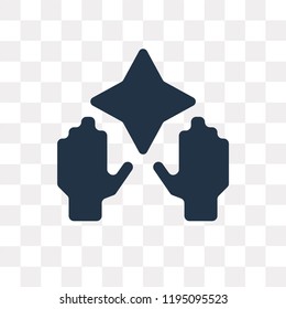 Hands vector icon isolated on transparent background, Hands transparency concept can be used web and mobile