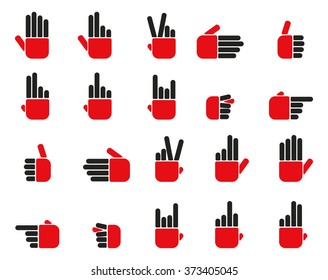 Hands. Vector icon set