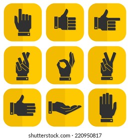 Hands vector icons