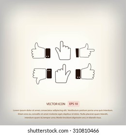 Hands vector icons 