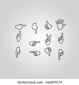 Hands vector icons set
