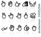 Hands vector icons set. EPS 10.