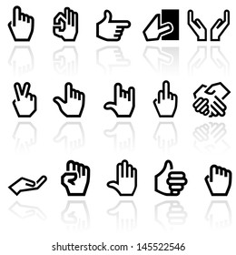 Hands vector icons set. EPS 10.