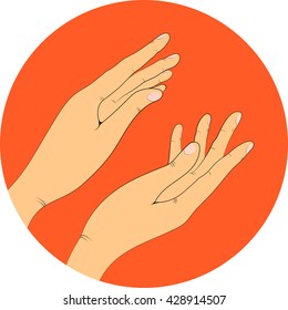 hands, vector illustration. Applause