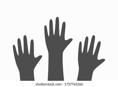 Up hands. Vector illustration, an association, unity, partners, friendship