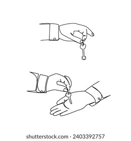 Hands vector illustration drawn in line art style