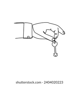 Hands vector illustration drawn in line art style