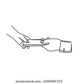 Hands vector illustration drawn in line art style