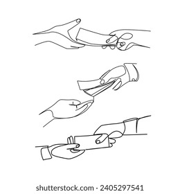 Hands vector illustration drawn in line art style