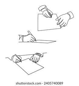 Hands vector illustration drawn in line art style