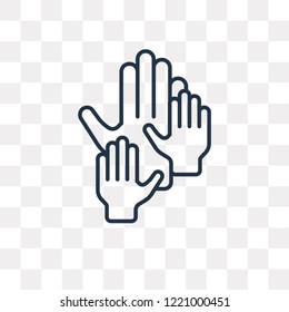 Hands vector outline icon isolated on transparent background, high quality linear Hands transparency concept can be used web and mobile