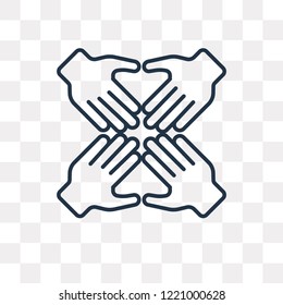 Hands vector outline icon isolated on transparent background, high quality linear Hands transparency concept can be used web and mobile