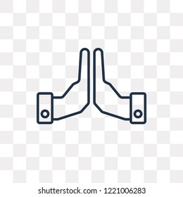 Hands vector outline icon isolated on transparent background, high quality linear Hands transparency concept can be used web and mobile