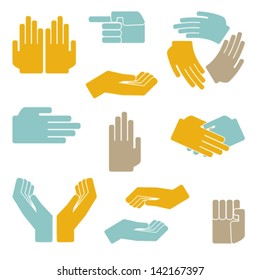 Hands vector set