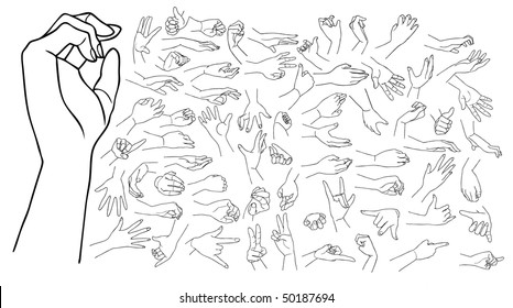 hands, vector set