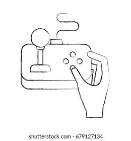 hands with video game control icon