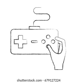 hands with video game control icon