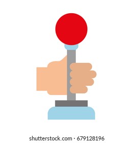 hands with video game control icon