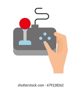 hands with video game control icon