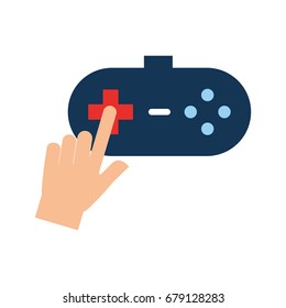 hands with video game control icon