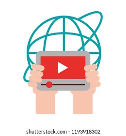 hands video player world broadcast breaking news