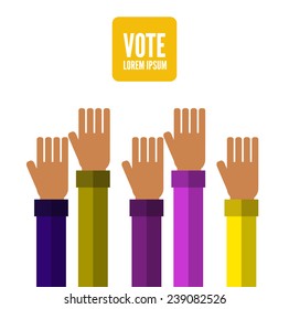 Hands voting. flat design elements. vector illustration