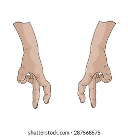 hands walk by forefinger and middle finger