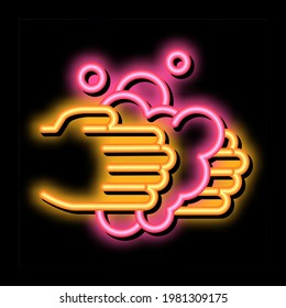 Hands Wash Liquid Soap neon light sign vector. Glowing bright icon Hands Wash Liquid Soap sign. transparent symbol illustration