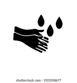 Icono vector de contorno de lavado manual. Concepto de protección. Limpieza antibacteriana. Elemento de desinfección. Símbolo de higiene humana. Ilustración de diseño de línea simple plana.