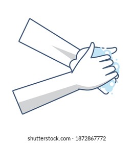 lavado de manos con diseño de ilustración de vector de espuma