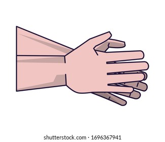 hands washing cleaning isolated icon vector illustration design