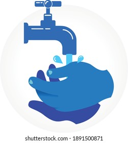 Hands Washing Editable Vector Wash