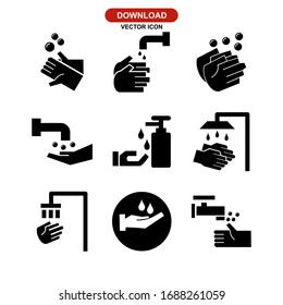 hands washing icon or logo isolated sign symbol vector illustration - Collection of high quality black style vector icons
