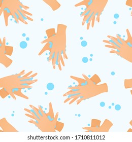 Hände waschen nahtlose Muster Vorlage. Vektorillustration-Hintergrund für die Gestaltung der medizinischen Hygiene.
