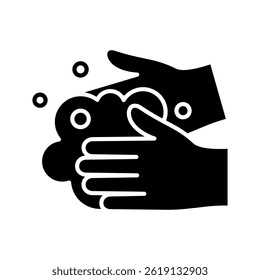 Hands washing with soap and bubbles. Washing hands for health and safety. Vector illustration.