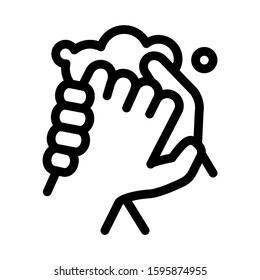 Hands Washing With Soap Icon Vector. Outline Hands Washing With Soap Sign. Isolated Contour Symbol Illustration
