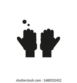 hands washing with soap on white background