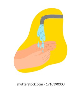 Hands washing with soap for protection from bacteria and infection
