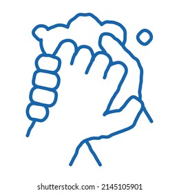 Hands Washing With Soap sketch icon vector. Hand drawn blue doodle line art Hands Washing With Soap sign. isolated symbol illustration