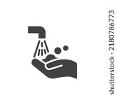 Hands washing vector icon. filled flat sign for mobile concept and web design. Wash your hands with water glyph icon. Symbol, logo illustration. Vector graphics