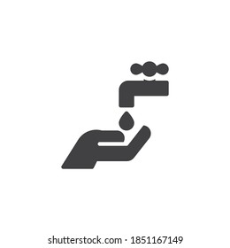 Hands washing vector icon. filled flat sign for mobile concept and web design. Wash the hands glyph icon. Symbol, logo illustration. Vector graphics