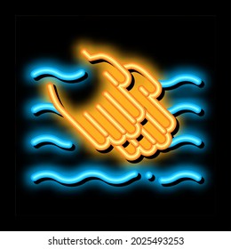 Hands Washing In Water neon light sign vector. Glowing bright icon Hands Washing In Water sign. transparent symbol illustration