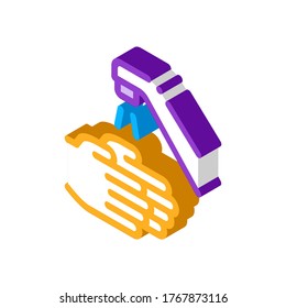 Hands Washing Water Tap Icon Vector. Isometric Hands Washing Water Tap sign. color isolated symbol illustration